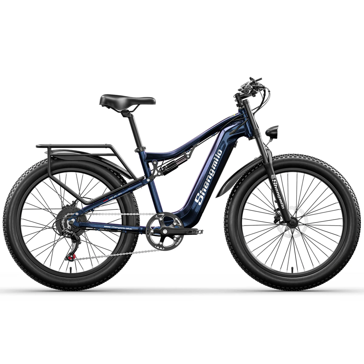 Shengmilo-MX03 1000W48V17AH 26*3.0-inch tire electric bicycle dual suspension color instrument all-terrain riding
