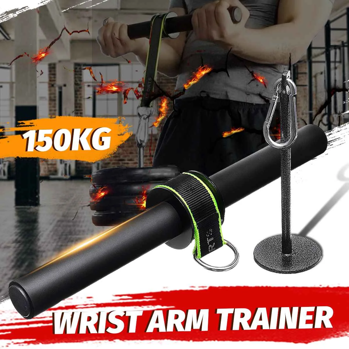 Forearm Wrist Blaster Roller Trainer Arm Triceps Strength Trainer Power Weight Lifting Rope Gripper Strengthener Equipment