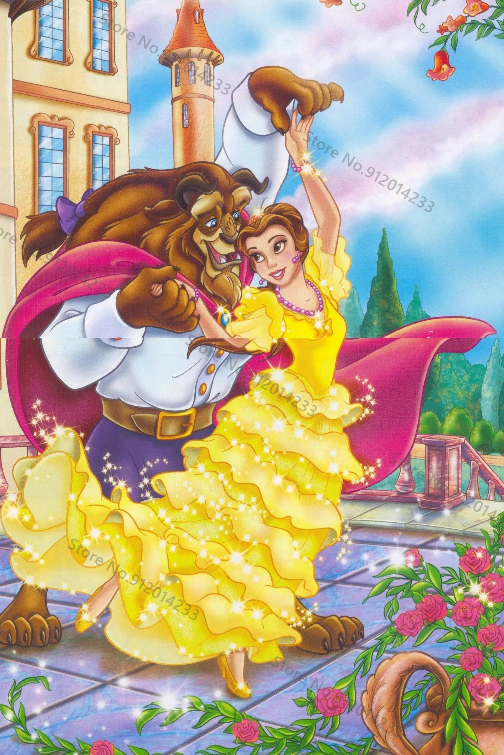 5D Diamond Embroidery Disney Cartoon Beauty And The Beast Picture DIY Diamond Painting Handmade Cross Stitch Kit Home Decor Gift