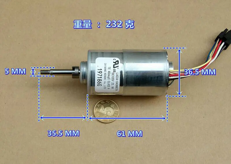 SHINANO LA034-040NN07A 24V 36V 48V 60V 72V Micro Small 36mm BLDC 3-Phase 8-Wire Hall Electric Brushless Motor Fan DC105V 25W
