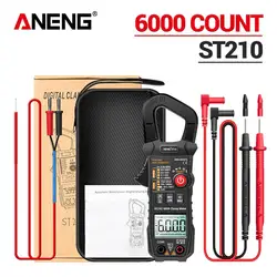 Aneng st210 braçadeira multímetro lcd display digital testador multimetro dc/ac eletricista detector portátil voltímetro ohmmeter preto