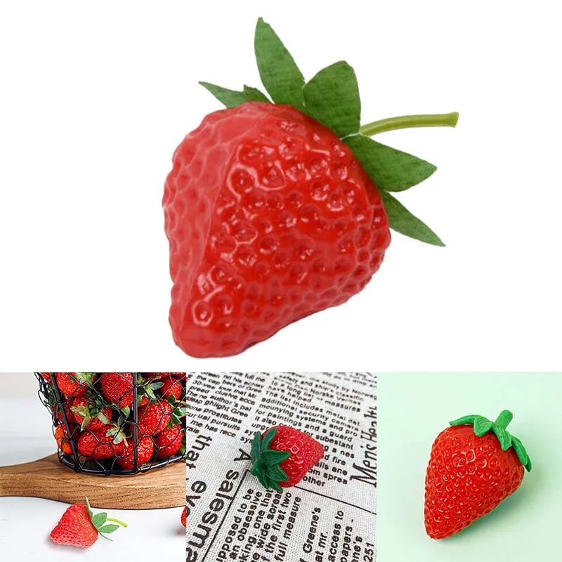 10pcs Artificial Fruitsimulated Strawberry Model Plastic Ornament Craft Photography Background Prop DIY Home Festival Decoration artificial fruits and vegetables