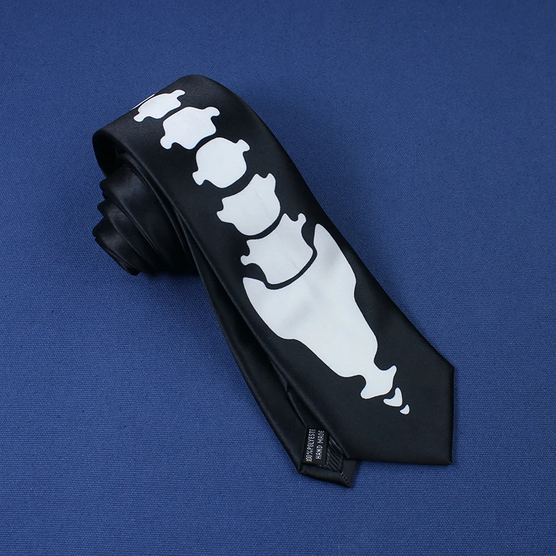 Necktie James Bond Day of the Dead Spy Cosplay Tie New Men And Women Halloween Easter Party Skeleton Skull Tie