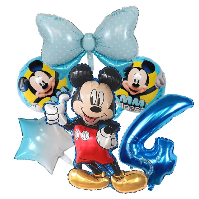 Décor de fête d'anniversaire Disney Minnie Mouse pour garçons et filles,  ballon à air pour enfants, fournitures de fête préChristophe, 1, 2, 3, 4,  5, 6, 7 ans, 1 ensemble - AliExpress