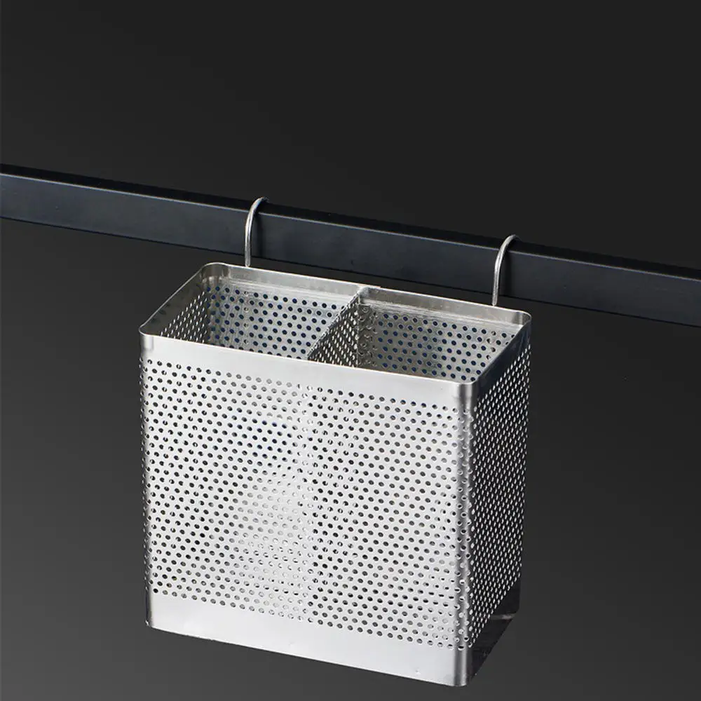 Square stainless steel chopstick barrel hanging vertical chopstick holder chopstick cage chopstick barrel drain chopstick cage 2