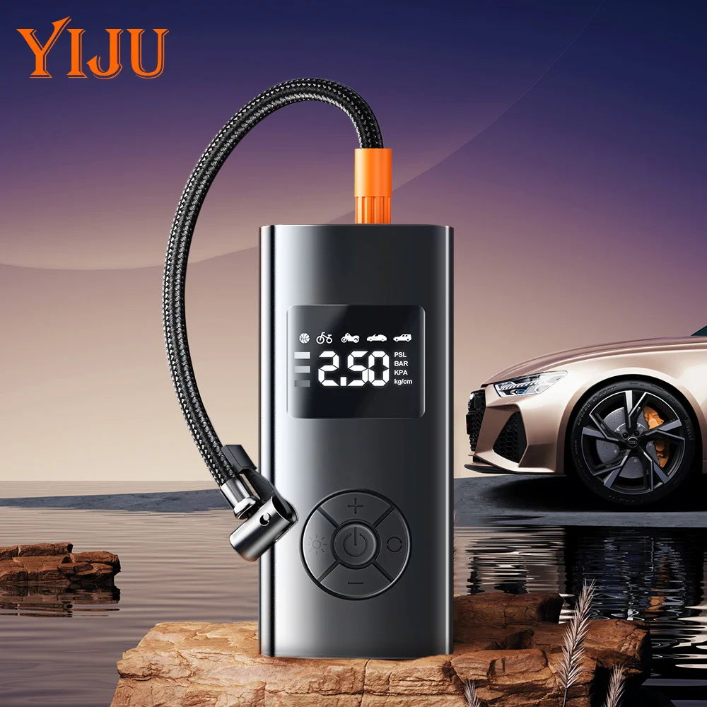 Electric Air Pump Motorcycle Air Compressor Quick Inflating Handheld High Precision Tyre Inflator for Auto