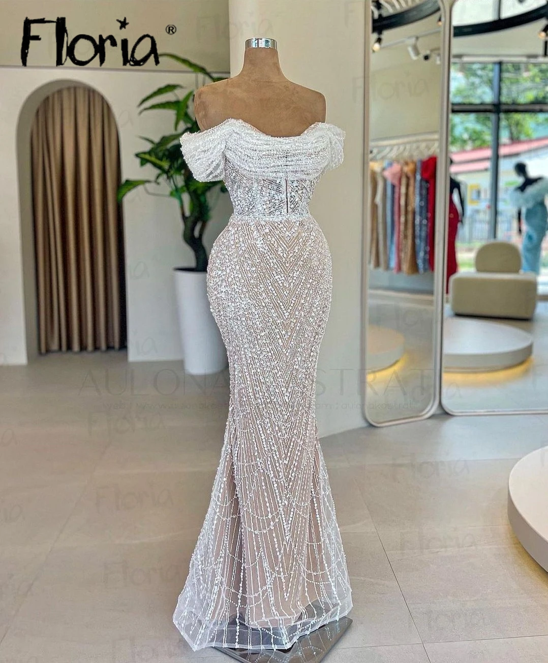 

Elegant Full Beading Scoop Neckline Off Shoulder Evening Dress Simple Beautiful Wedding Party Gown Birthday Cocktail Dresses