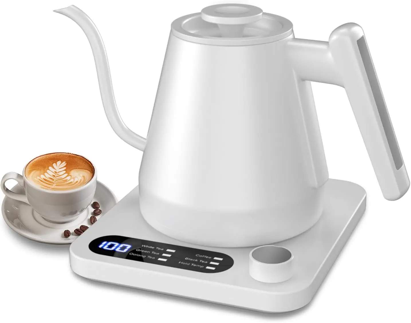 

Electric Gooseneck Kettle with Temperature Control, 1200 Watt Quick Heating & 2H Keep Warm, Pour Over Coffee Kettle & Tea Kettle