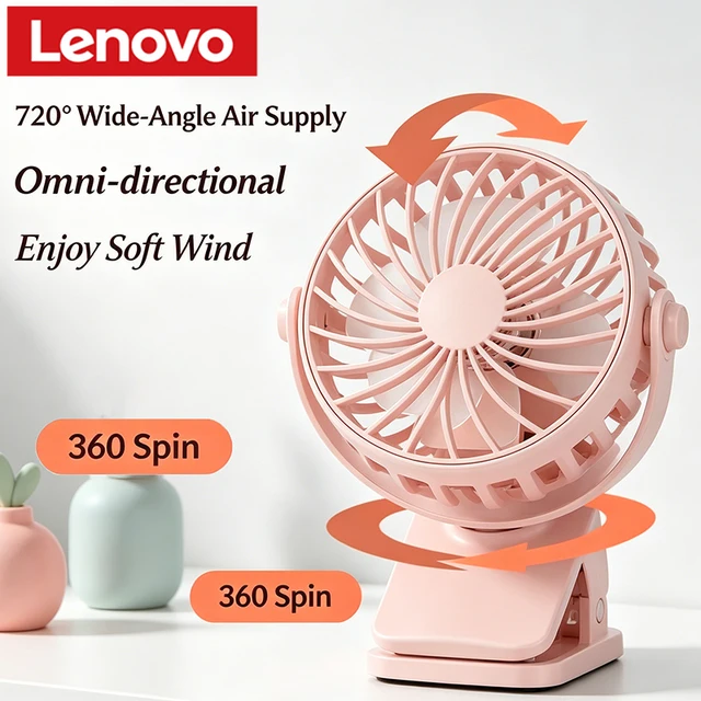 Ventilateur portable rechargeable à clip, rotatif, à suspendre, avec lumière nocturne, refroidisseur d'air pour le camping en extérieur 1