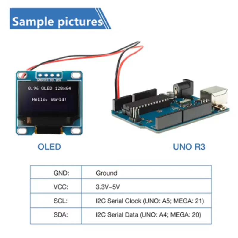0.96 inch oled IIC Serial White OLED Display Module 128X64 For Arduino