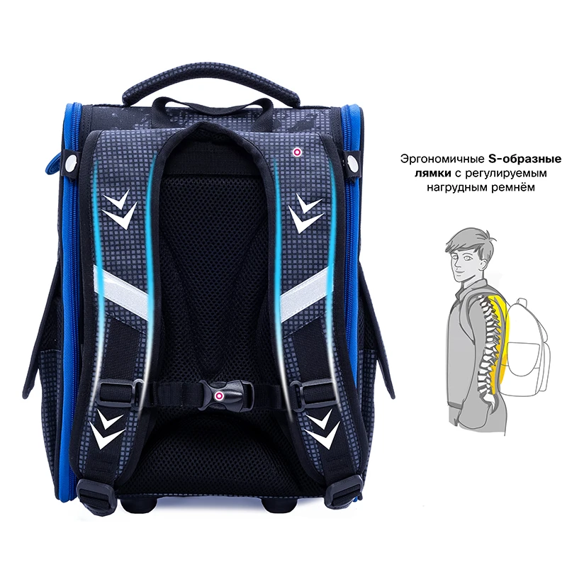 Orthopedic School Backpack For Boys 3D Cartoon Football School Bag Children 1 Grade Backpacks Kids Satchels Bookbag Russia Brand 4