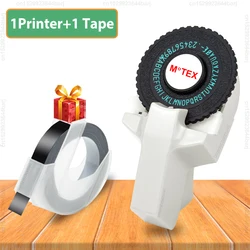 Compact Handheld 3D Embossing Label Printer with Adhesive Tape (White Printer)