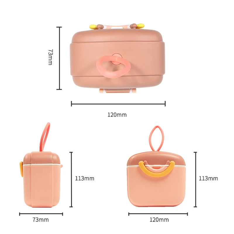 1pcs Milk Powder Box Baby Travel Portable Food Storage Box Simple Candy Colored Double Ring Safety Sealed Milk Powder Can No Bpa 6