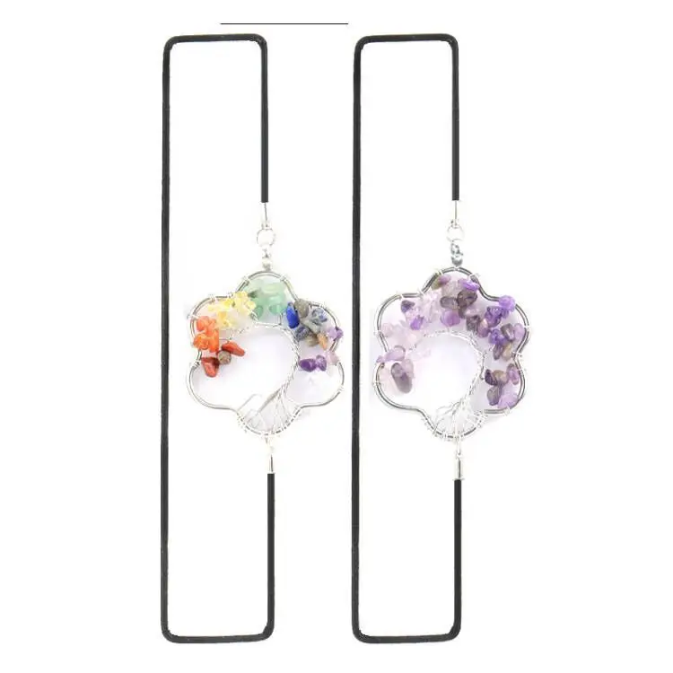 Floral Tree Of Life With Elastic Rope Bookmark Colorful Gravel Braid  Healthy Reiki Mineral Rock Crystal Handmade Bookmark faucet with dust cover for mineral water container water drain valve connector kitchen fixture mineral water bucket faucet