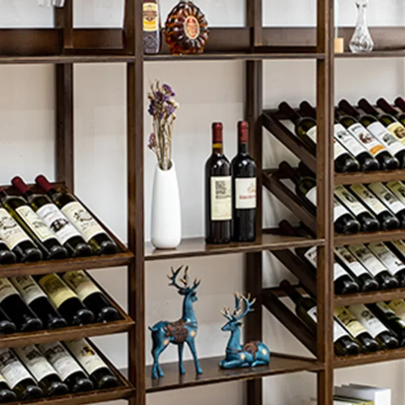 Wooden Bar Cabinet Vintage Vertical Drink Display Shelf Kitchen Home Nordic et Wine Rack Standing Gabinete Bar Furniture