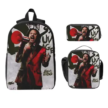3Pcs Streets Fighters 2026 School bags Set for Children Pencil Boxes Backpack Sets with Lunch Box For School Students Knapsack 1