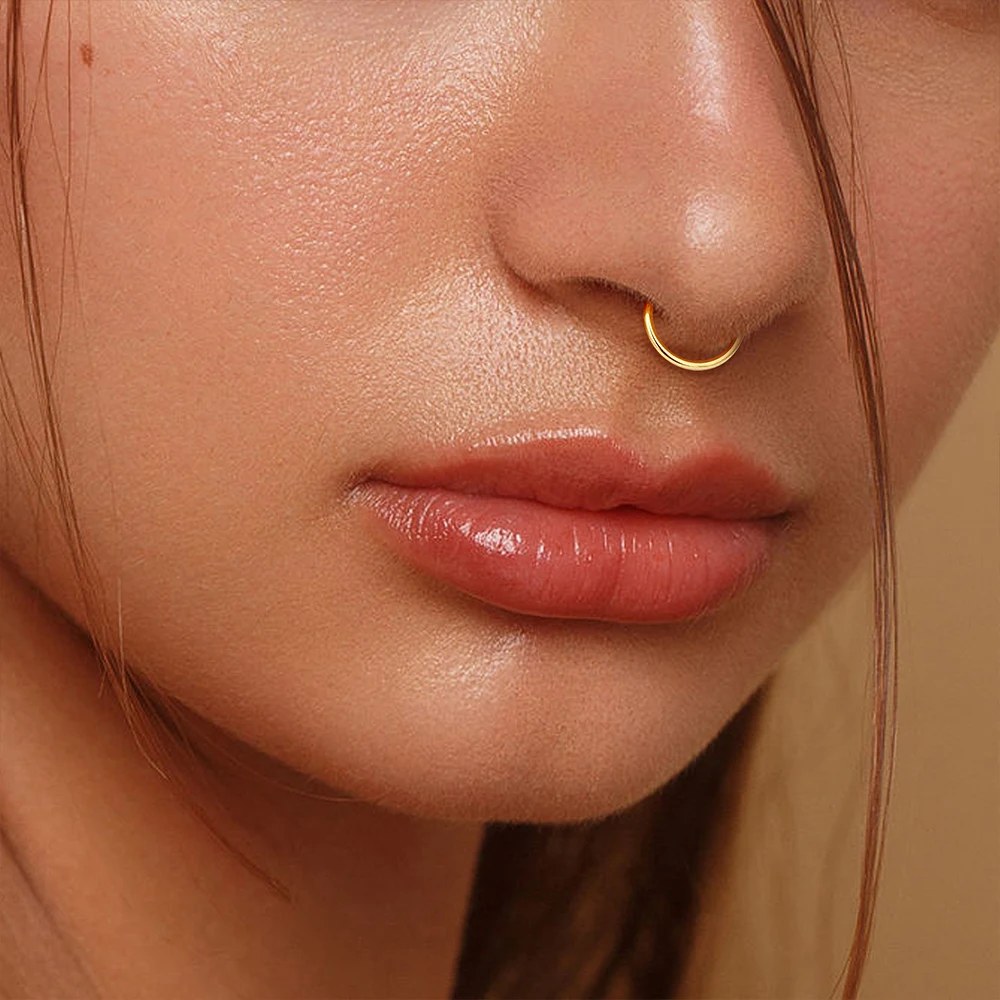 10/50PCS ASTM F136 Titan Nasenring Klapp Clicker Segment Septum Hoop Frauen Männer Ohr Knorpel Helix Ohrring Piercing schmuck – Detail 11