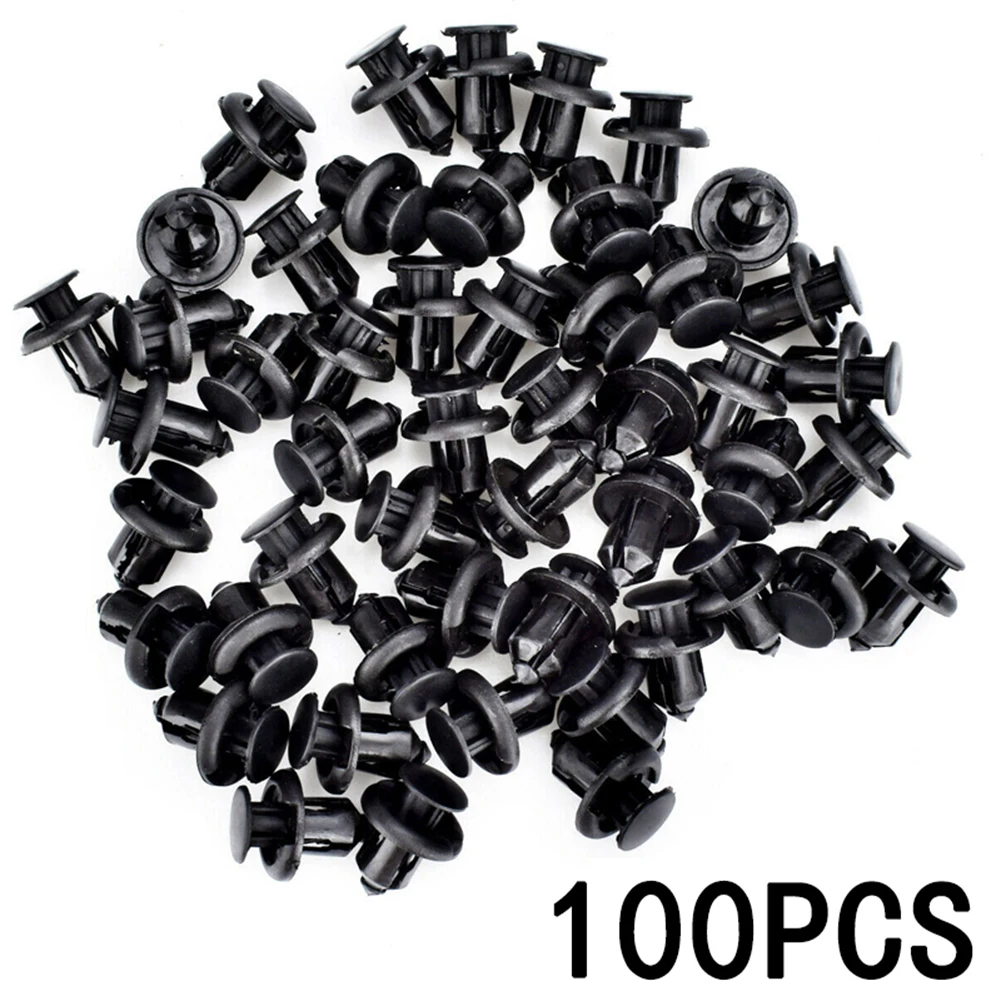 

100pcs Car Plastic Nylon Rivet Fastener Bumper Clip Retainer Screw Fender Fits For -Honda Auto Interior Fastener Accessories