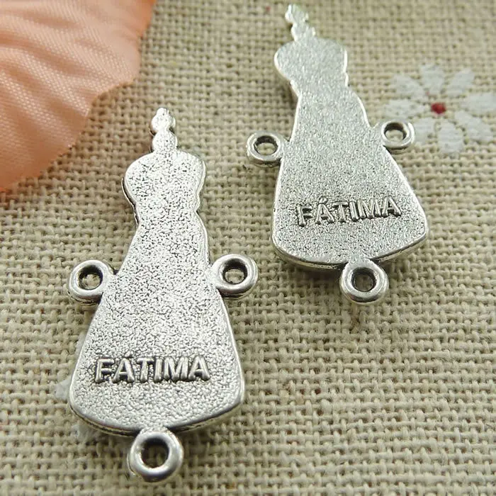 84 Stück tibetische Silber-FATIMA-Anschlüsse 31 x 14 mm C368 Schmuckherstellung – Detail 2