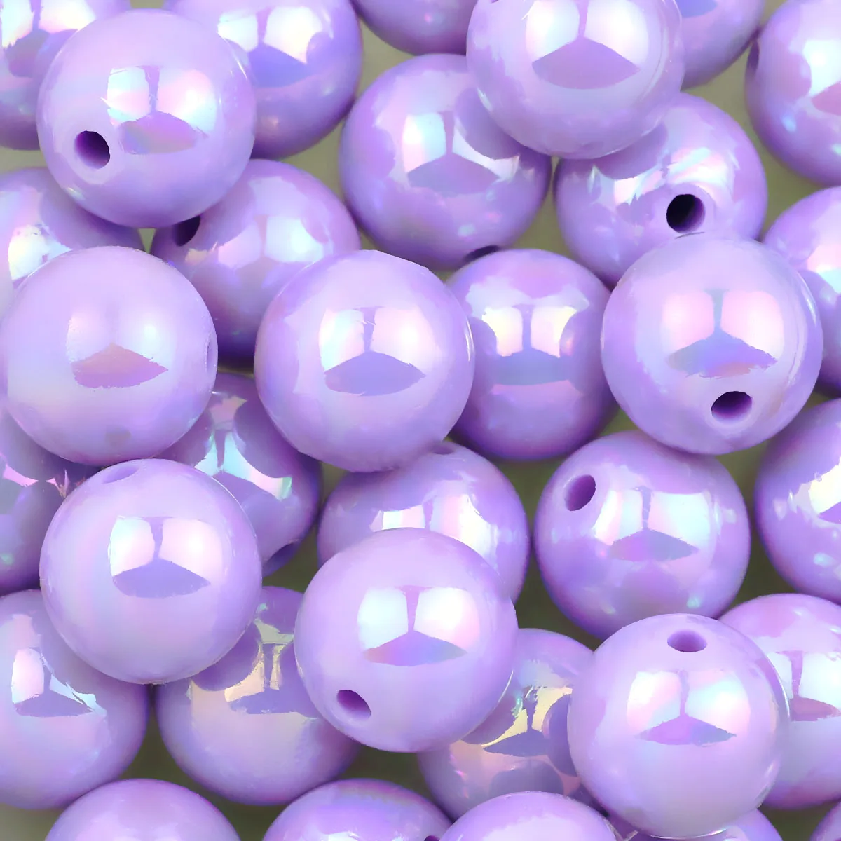 Vibrant 16mm Round UV Glitter Acrylic Beads for DIY Jewelry and Accessories