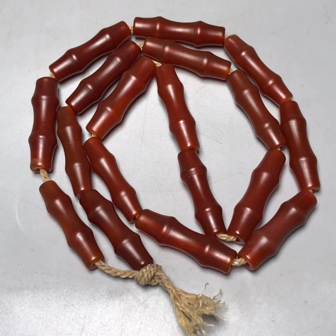 

28.7mm Natural Red Agate Bamboo Beads For Jewelry Making Diy String Bracelet Beaded Necklace Charms Fengshui Agate Accessories