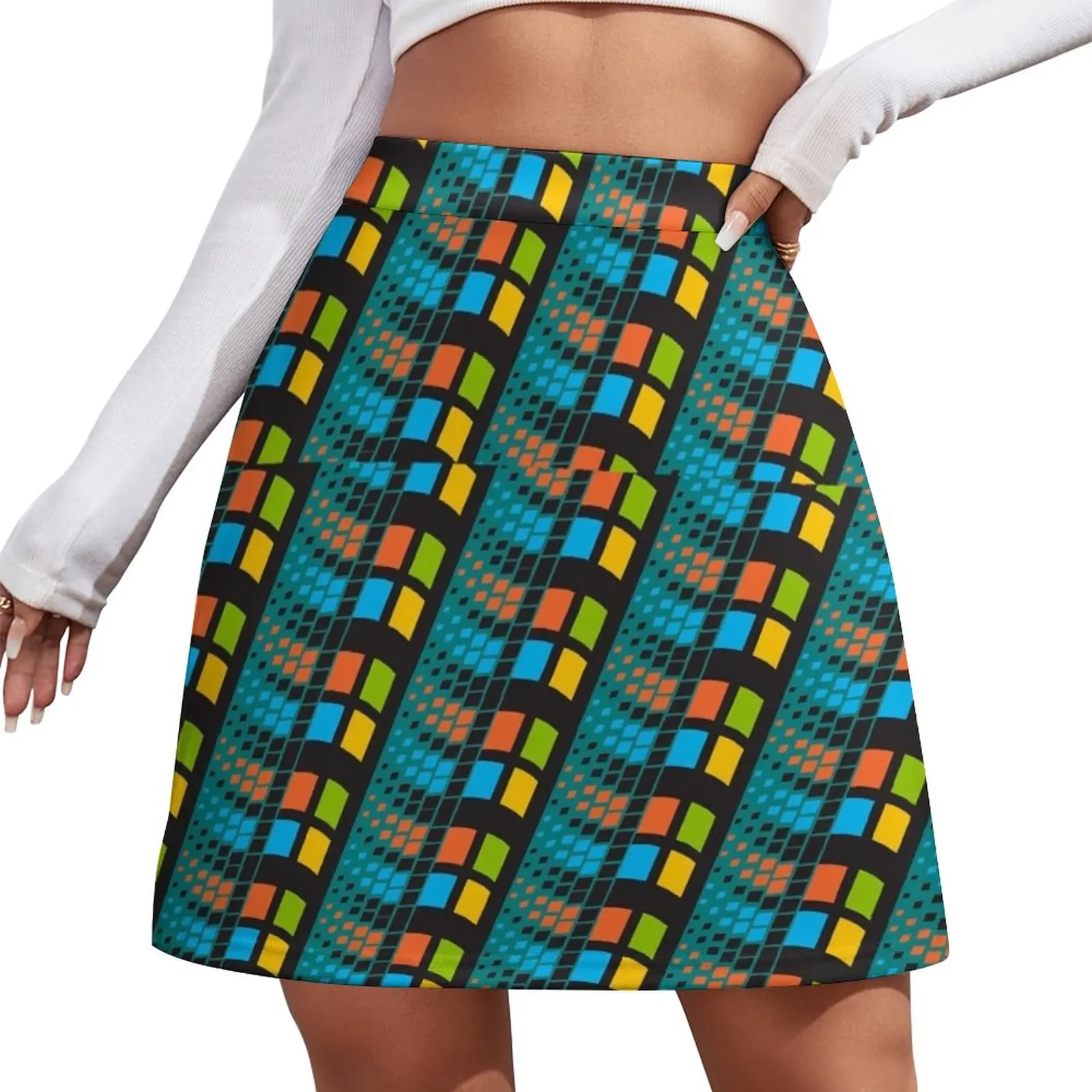 Windows Mini Skirt Women's skirts japanese fashion