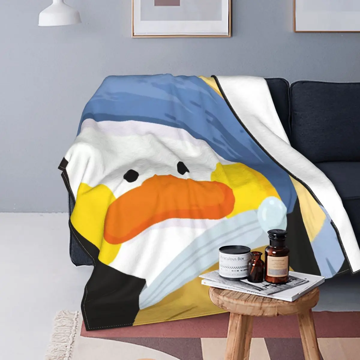 

Kid Yellow Duck Blanket Sofa Cover Fleece All Season Animal Cartoon Gift Portable Warm Throw Blankets for Bed Outdoor Bedspread