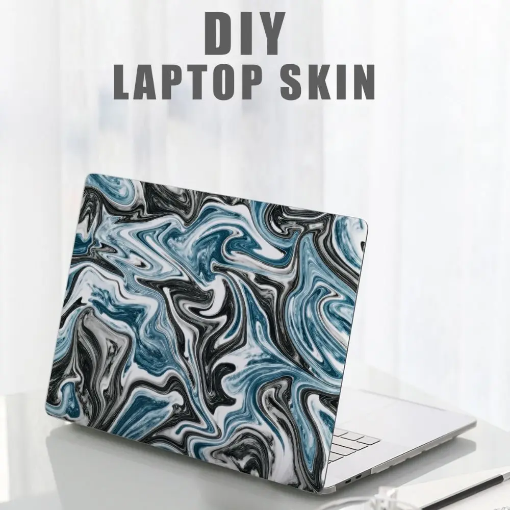 DIY A + C 측면 15 인치 노트북 스티커 스킨 마블링 질감 스크래치 방지 노트북 컴퓨터 커버 스킨 방수 PVC