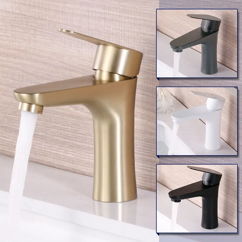 

Gold Deck mounted basin faucet hot and cold bathroom countertop basin washbasin washbasin bathroom cabinet white faucet gray fa