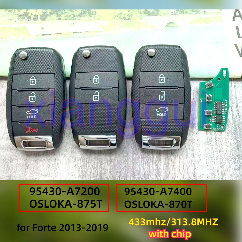 95430-A7200/A7400 OSLOKA-875T/870T 4D70chip กุญแจรีโมทรถยนต์  ตัวเรือนกุญแจ  สำหรับ KIA FORTE 2017 2018 2019