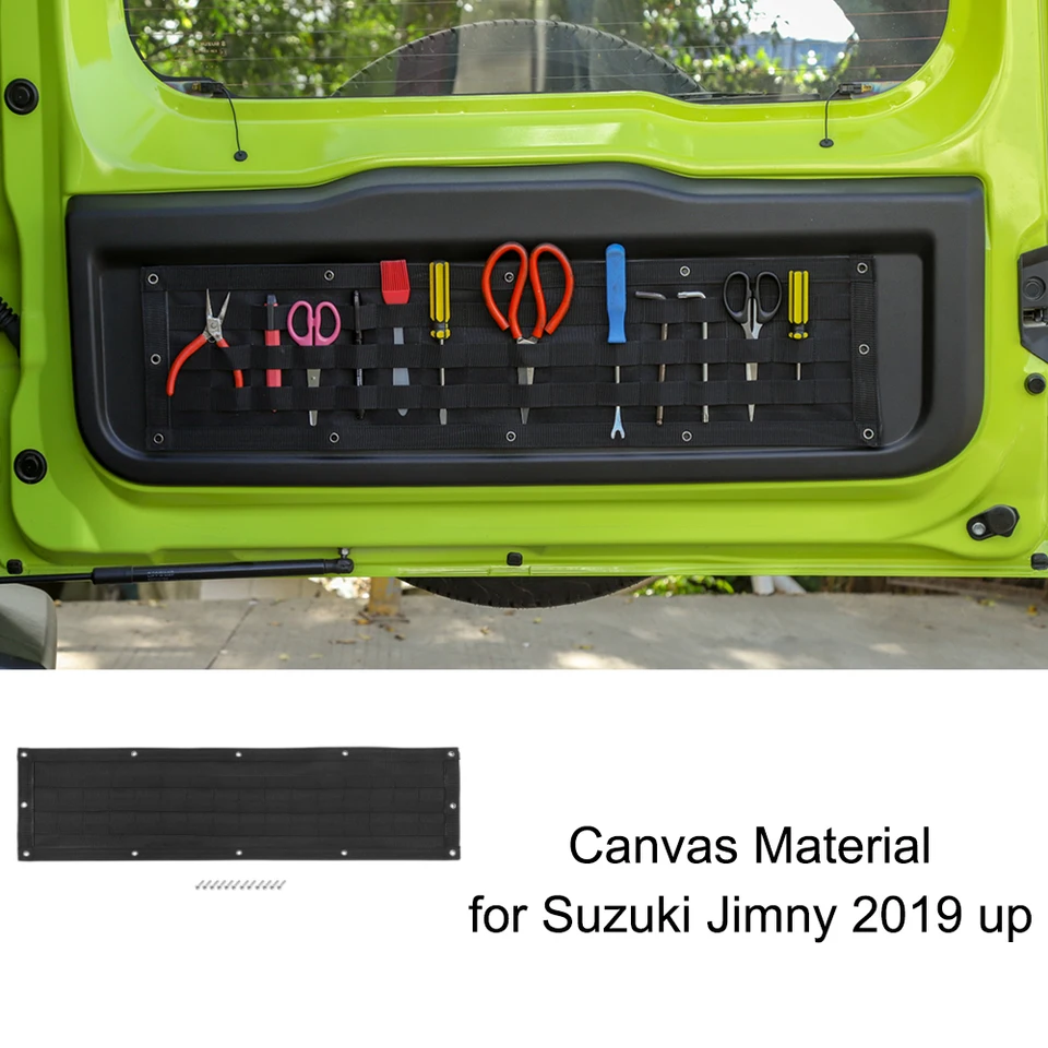 Borsa Organizzatrice Per Portellone Suzuki Jimny JB64/JB74 2019-2023 - Poliestere 600D, Colore Nero - 10