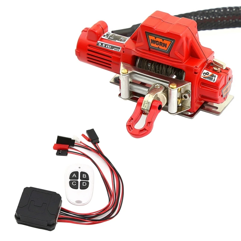 

Metal Automatic Winch With CH4 Wireless Remote Controller For 1/10 RC Crawler Car Axial SCX10 90046 Traxxas TRX4