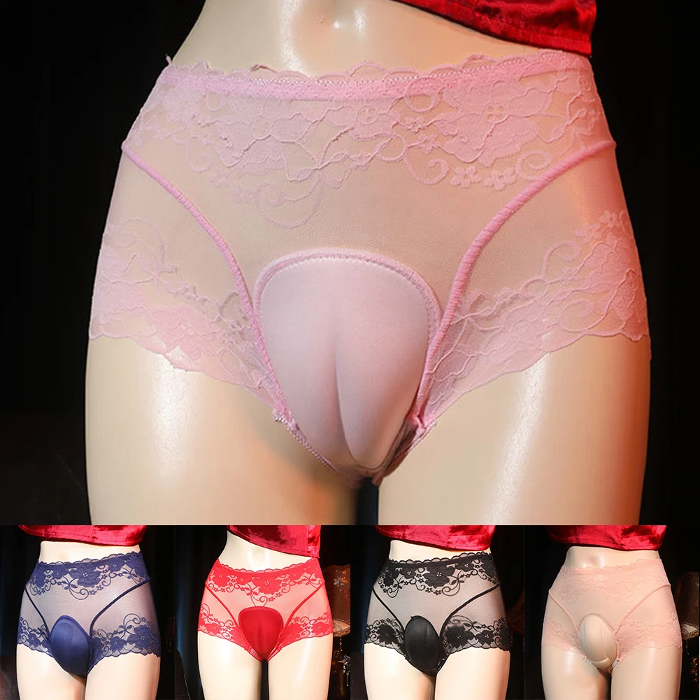 

Mens Sexy Lingerie-Sissy Pouch Panties Lace Boxer Briefs Gay Underwear Knickers Smooth Sleepwear Swimwear Hombre Lingerie