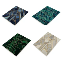 

Geometric Striped Plaid Placemat American Insulation Pad Digital Printing Table Mat Kitchen Table Table Mat Coffee Table Decor