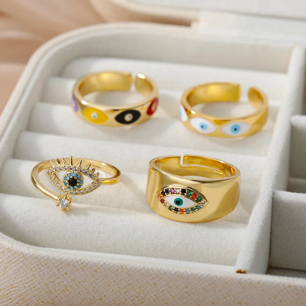 Regalos Espirituales Anillo Mal De Ojo Plata 925 - Ajustable Con Piedra Natal, Regalo Para Mujer Anillo Ajustable