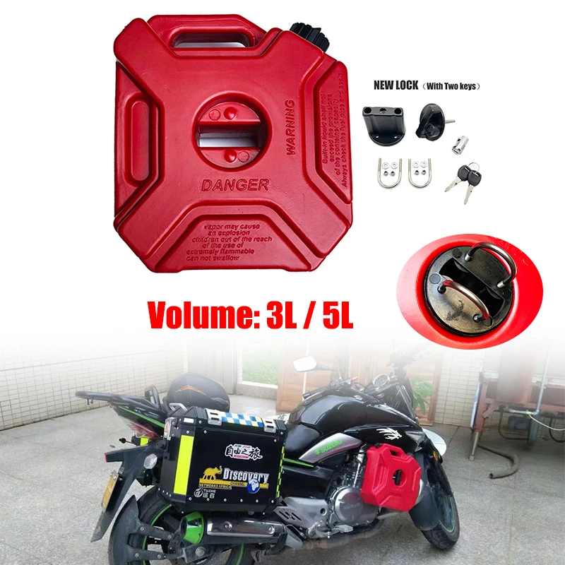 5L Liter Montieren Motorrad Ersatz Kraftstoff Tank Jerry Dosen