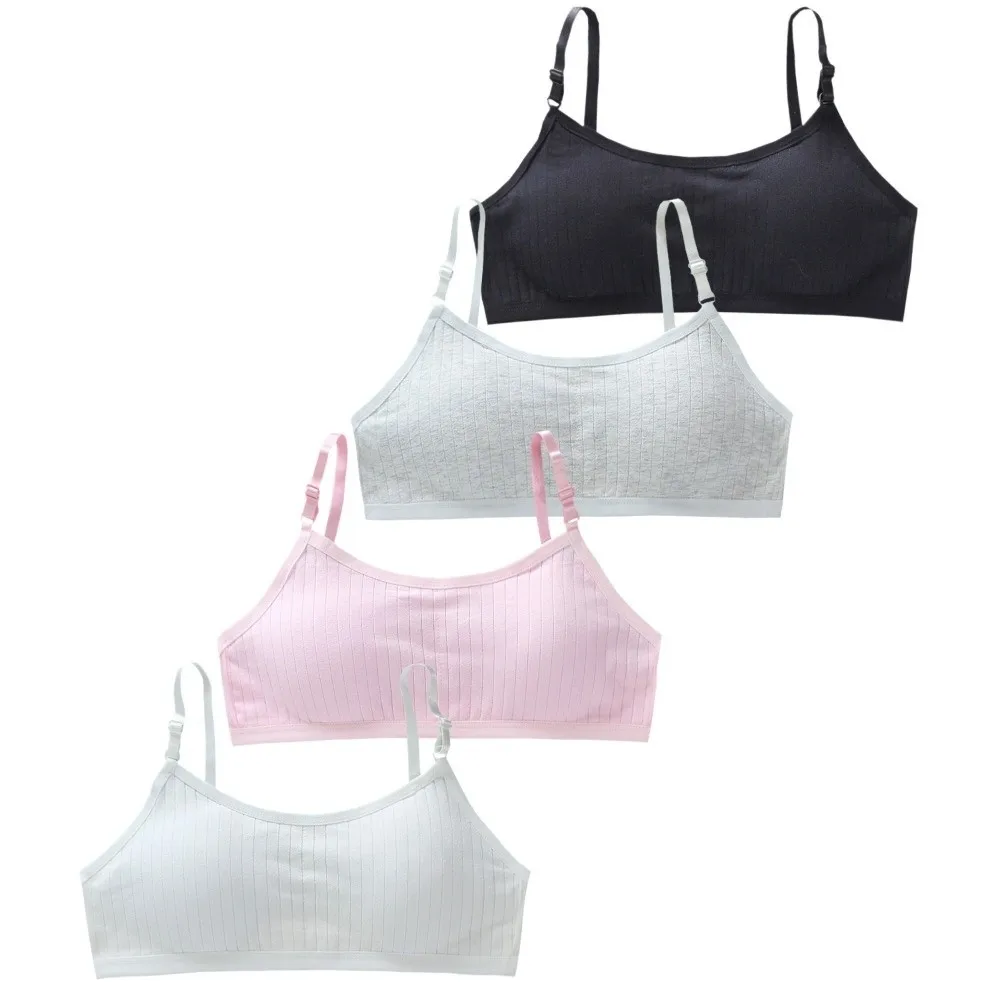 New Cotton Sports Training Bras Back Buckle Casual Children Tube Tops Underwear Elastic Developmental Bras Student