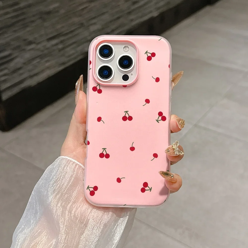 Bow Cherry Flowers Candy Color Jelly Phone Case Cover