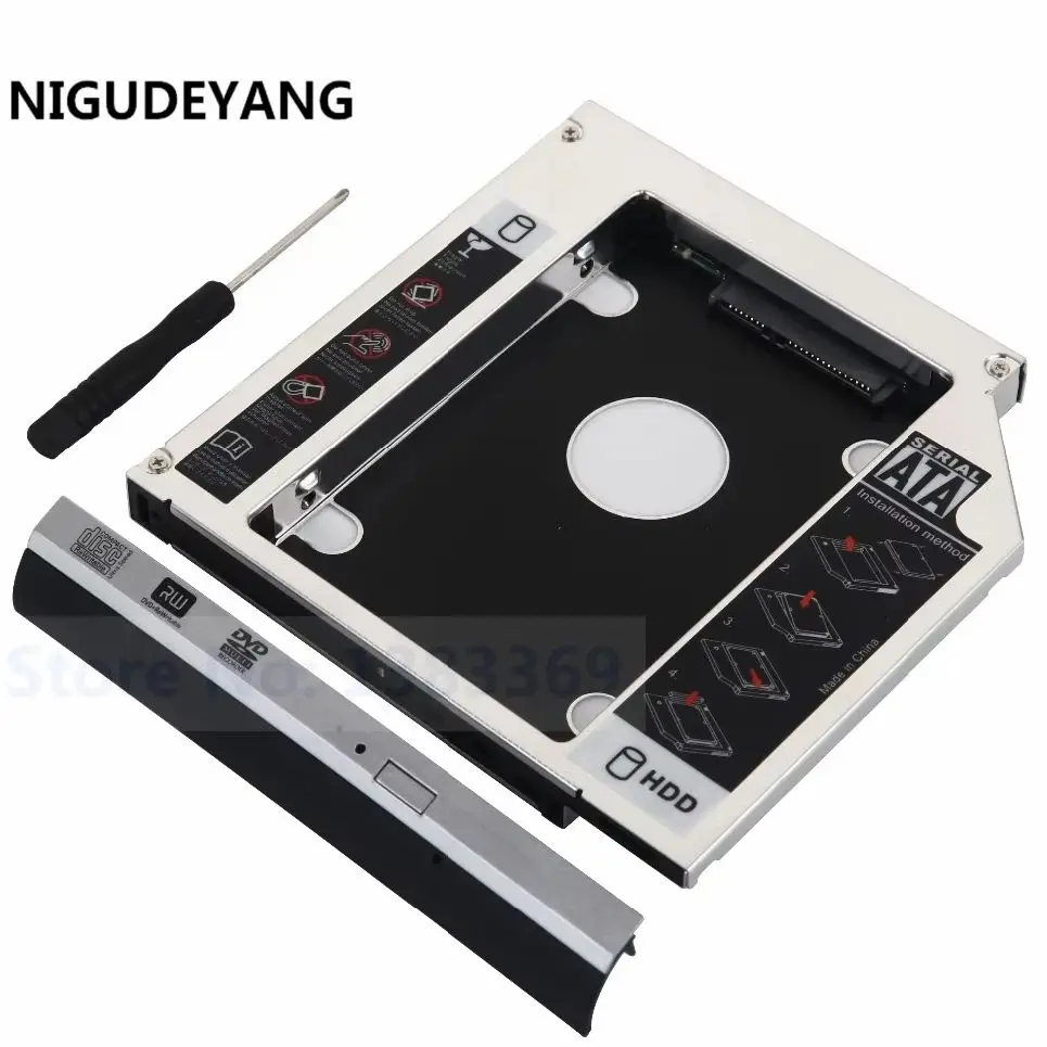 페이스플레이트 12.7mm 2차 보조 2.5 HDD 하드 드라이브 광학 베이 캐디 브래킷 프레임(델 래티튜드 E5420 E5520 E5430 E5530용)