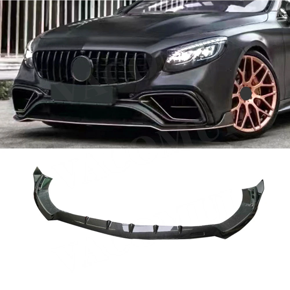 

Спойлер из углеродного волокна для Benz S Class W217 C217 S63 S65 AMG Coupe 2014-2019, передний бампер, подбородок, губа, спойлер, спойлер FRP, черный