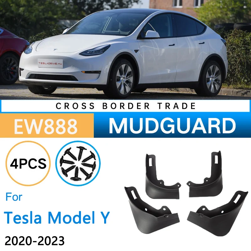 

Автомобильные брызговики для Tesla Model Y 2023 2022 2021 2020 Передние и задние колеса Брызговики Брызговики Fender Автомобильные аксессуары