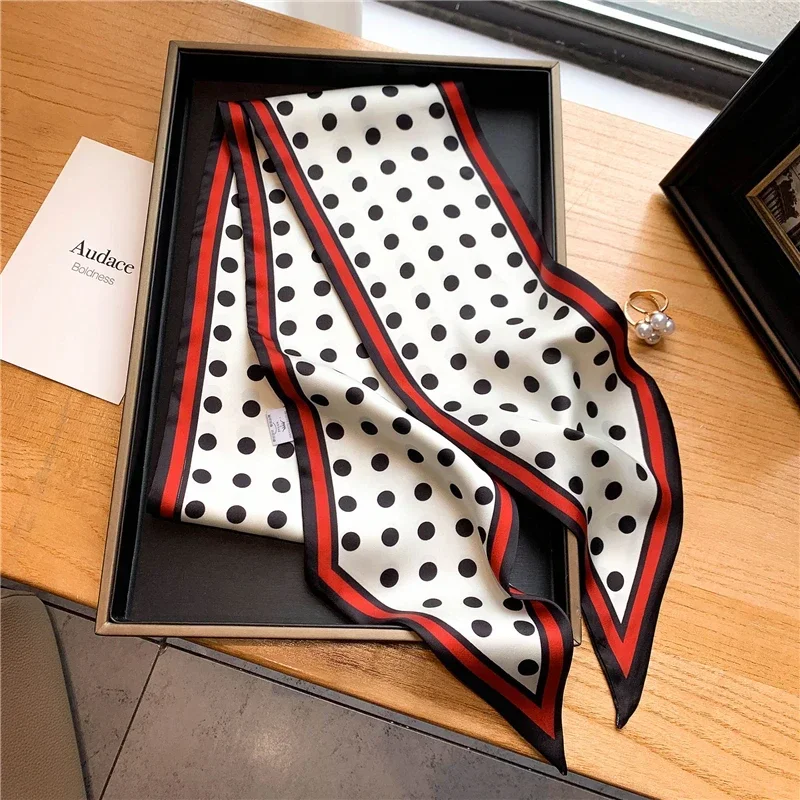 Design-Print Schmaler Schal Karierter Pferdehaarband-Schal Schmale Schals für Damen Taschenbänder Luxusmarken-Handgelenkstuch Foulard – Detail 18