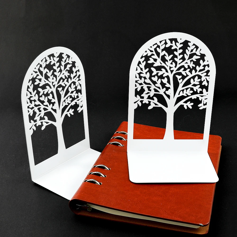 Book Organizer Book Holder Book Stand Book Terminal White Tree of Life Desktop Book Ends Office Gift for Book Loves