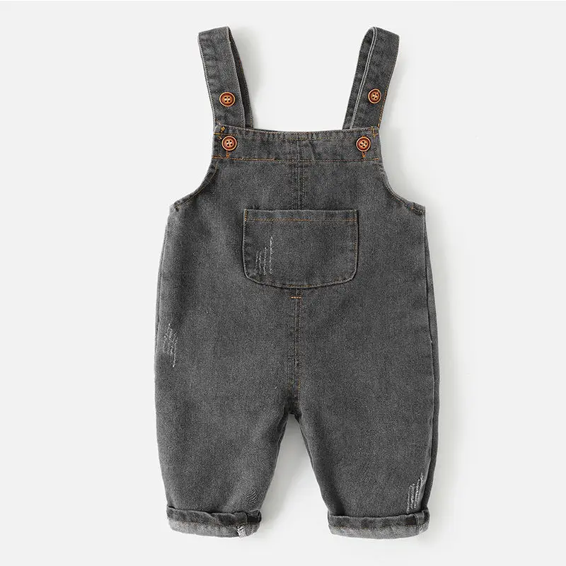 Infant Baby Boys Jeans Overalls Love Patch Pocket Denim Suspenders For 0-4T Kid Boys Solid Toddler Boys Jumpsuit Casual Clothes 4