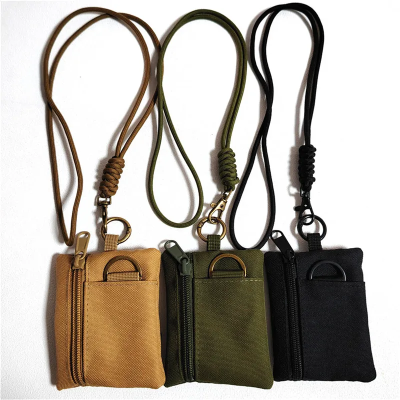 Outdoor EDC Molle Pouch Wallet Mini Portable Key Card Case EDC Pouch Bag  Purse with Carabiner Key Card Case 3