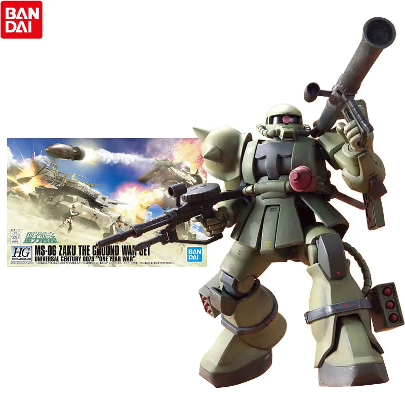 Набор моделей Bandai Gundam аниме фигурка HGUC MS-06 ZAKU задний фон Оригинальная Gunpla игрушки