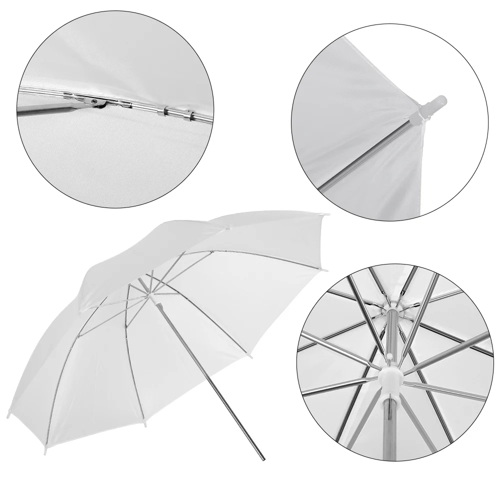 Reflective Umbrella Photo Studio Set 33' 84 cm Silver White Soft Light Umbrella + Dual-use 4 Pieces Photography Accessories camera umbrella