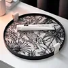 Light Luxury Round Storage Wooden Tray  Bedroom Perfume & Cosmetic Storage Trays Aroma Jewelry Display Tray Home Decoration 5