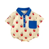 Baby Summer Rompers for Girls Boys Cute Printed Toddler One-Piece Jumpsuit Fashion Korean Infant Overalls Clothing 0-2 Years 6