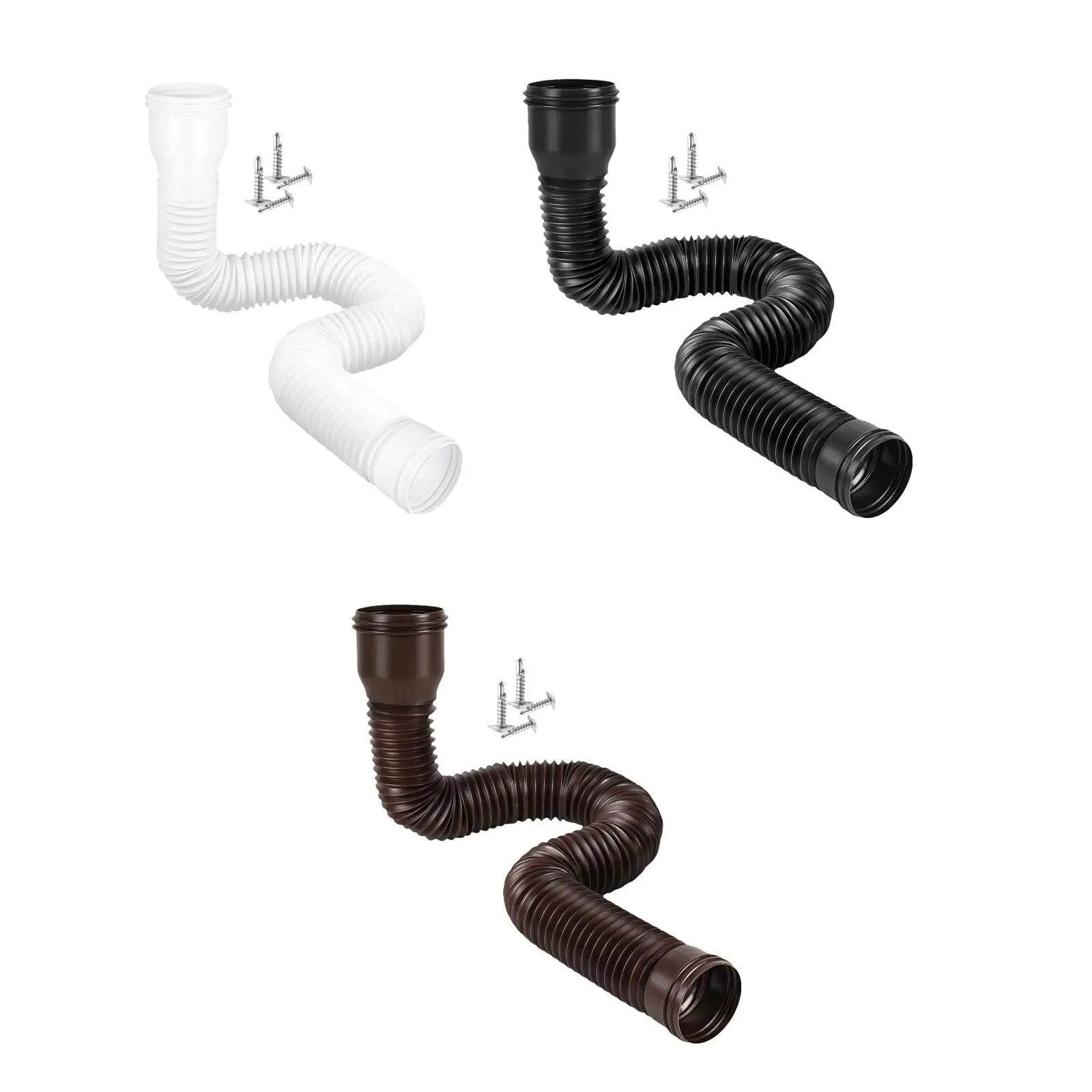 Rain Gutter Downspout Extender Retractable with Screws for Rainwater Drainage House Gutter Garden Tidying Outdoor Lawn
